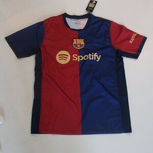 NWT Mens FCB (Item- 402) Red Blue Soccer Lamine Yamal Graphic Jersey Shirt M